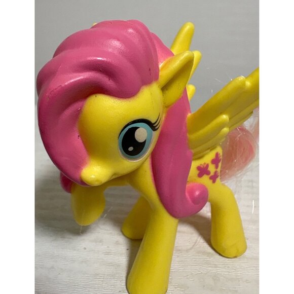My Little Pony Fluttershy Collectible Figure 2.5" Yellow & Pink Vinyl Toy McDona - Picture 3 of 7